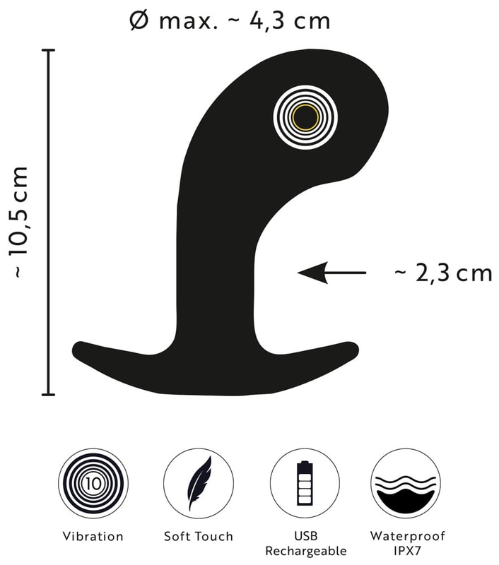 Big Head Vibro Prostata Plug wiederaufladbar