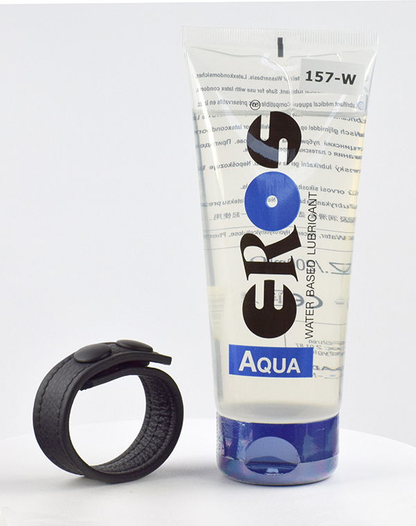 angebots-set1 Cult-Ledergurt & Gleitgel Aqua Eros 200 ml - Angebots-Set 1