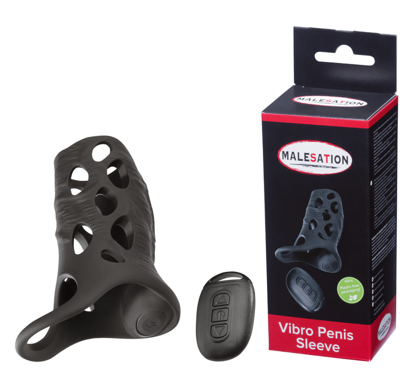 Vibro Penis Sleeve Silikon mit Fernbedienung Vibro Penis Sleeve mit Fernbedienung - Komplettansicht