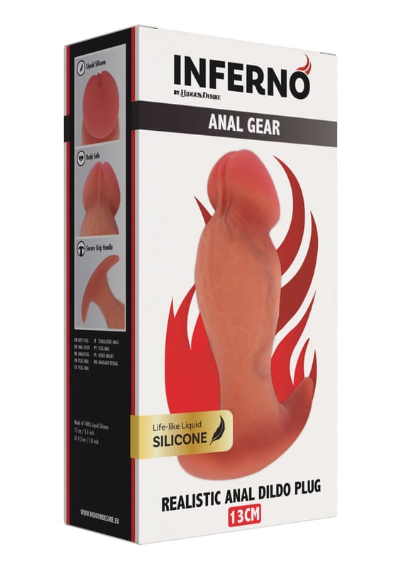 Inferno Real Anal Dildo Plug Silicone Inferno Real Anal Dildo Plug Silikon - Seitenansicht und Proportionen