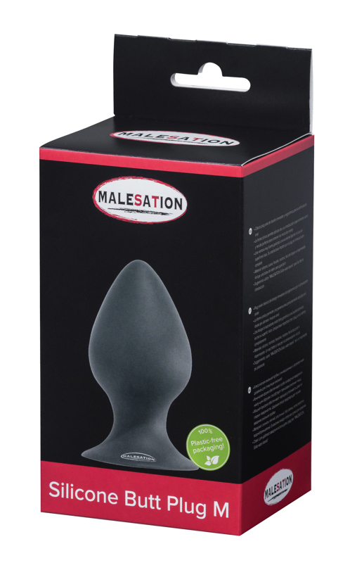 Silikon-Butt-Plug 5 x 10 cm Silikon Butt Plug 5x10cm - Detailansicht des schwarzen Analplugs