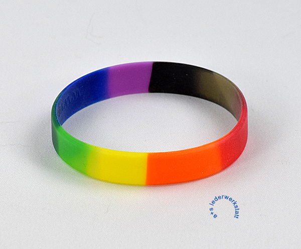 Rainbow Pride Bracelet Inclusive Brown & Black Silikon