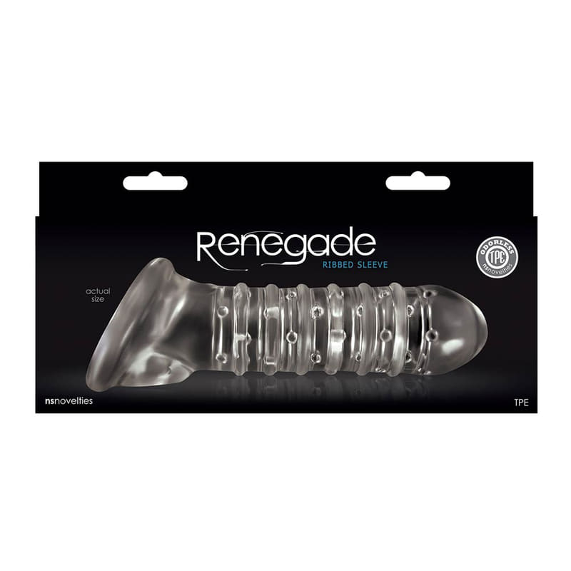 Ribbed Sleeve Clear Penishülle & Masturbator Ribbed Sleeve Clear Penishülle transparent mit Rillen, Oxballs Extender