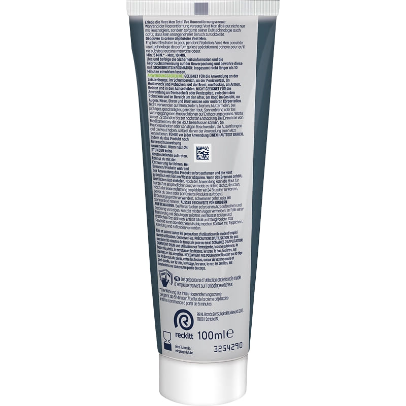 Veet Men Total Pro INTIM-Haarentferner-Set Veet Men Intimzone Anwendung - Schonende Haarentfernung