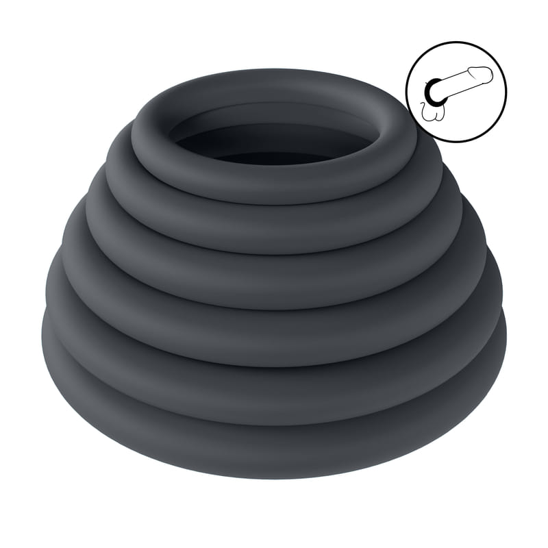 Multi Cockring-Set Silikon, 3 dehnbare Cockringe in verschiedenen Größen